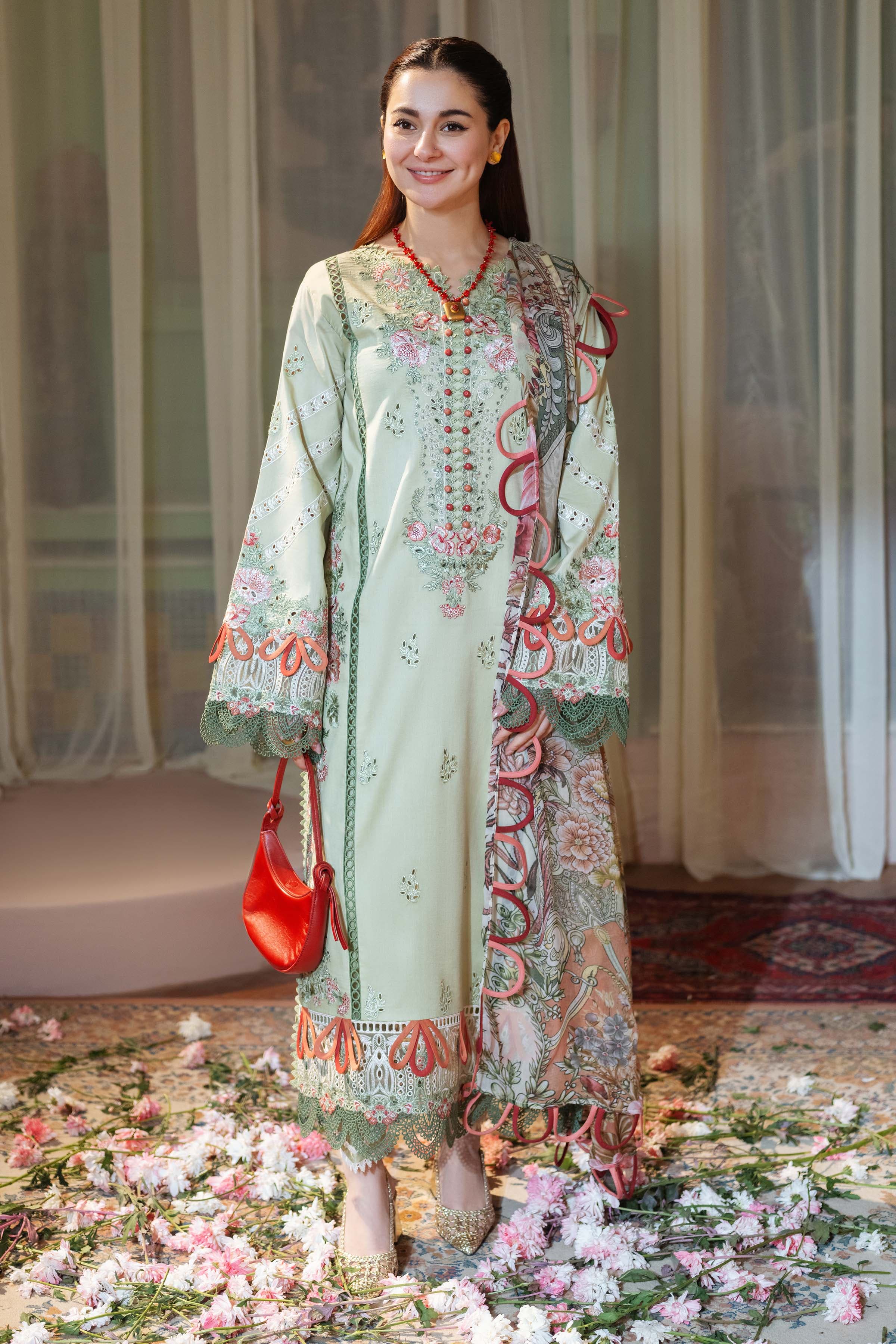 Premium 3 Piece Embroidered Lawn Suit with Front Panel Patch | Pakistan