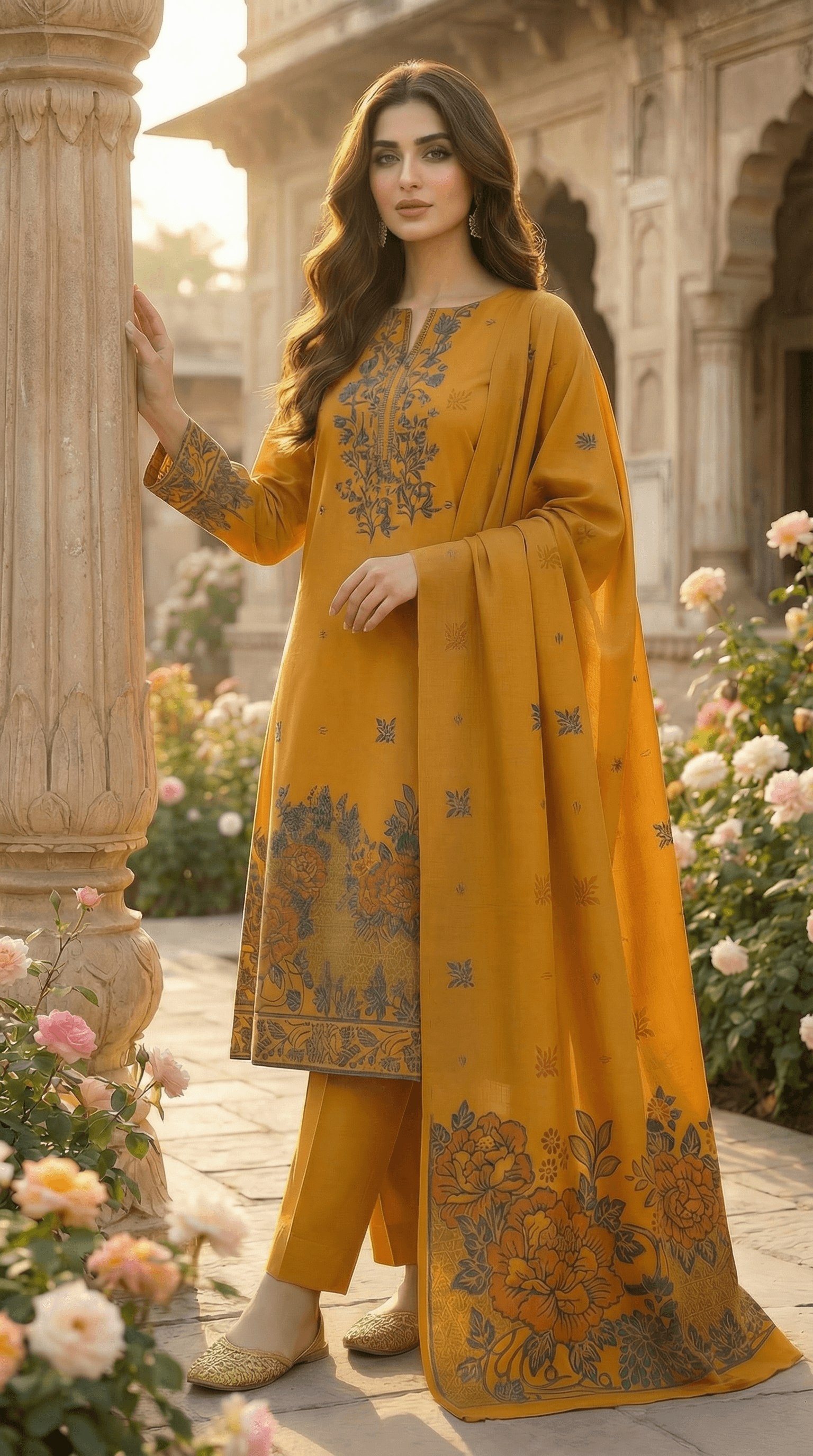 Jacquard Unstitched 3 Piece Lawn Dress | Premium Lawn Suits Pakistan