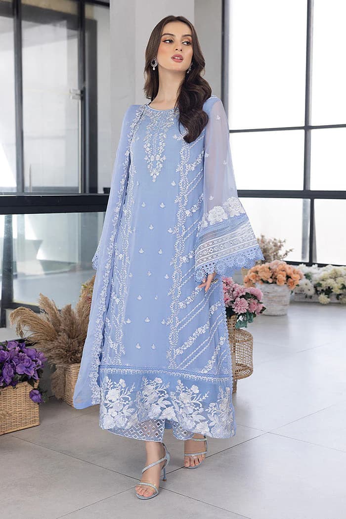 Premium Embroidered 3 Piece Lawn Suit with Front Patch & Embroidered Sleeves