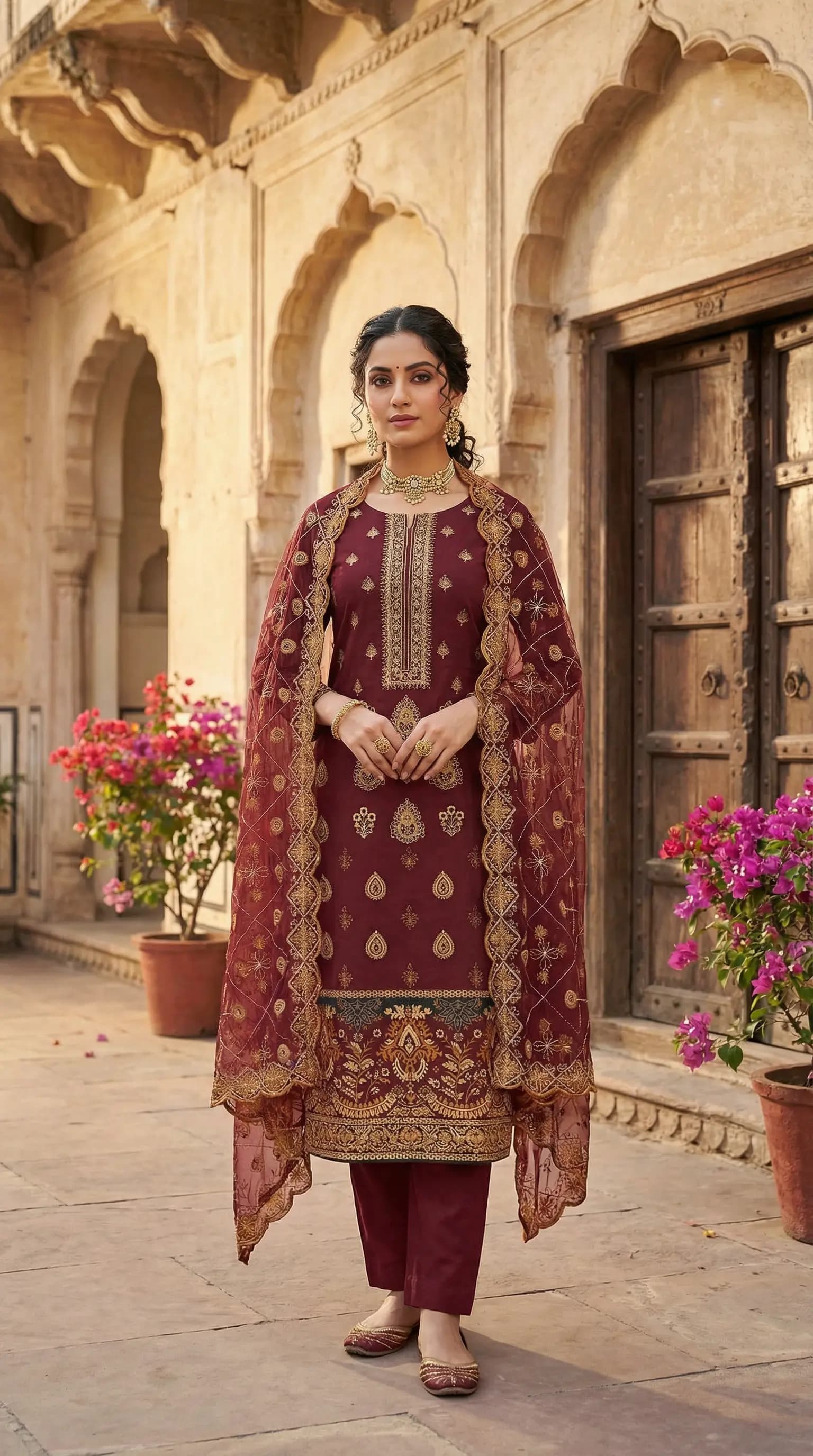 Printed Lawn 3 Piece Suit | Embroidered Shirt & Chiffon Dupatta Pakistan